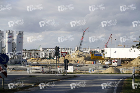 Baustelle der Tesla Gigafactory 4 in Grünheide