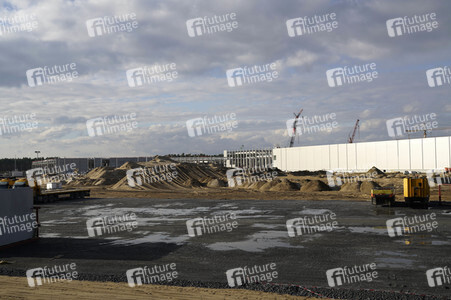 Baustelle der Tesla Gigafactory 4 in Grünheide