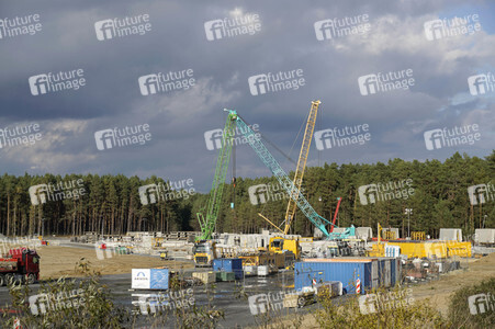 Baustelle der Tesla Gigafactory 4 in Grünheide