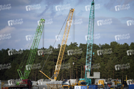 Baustelle der Tesla Gigafactory 4 in Grünheide
