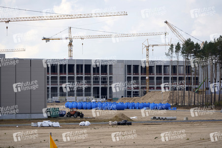 Baustelle der Tesla Gigafactory 4 in Grünheide