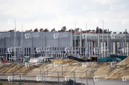 Baustelle der Tesla Gigafactory 4 in Grünheide