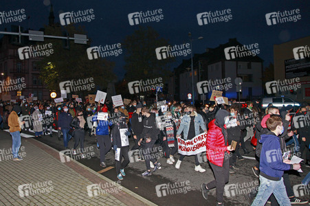 Demonstration gegen das neue Abtreibungsgesetz in Polen in Zgorzelec