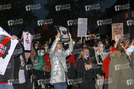 Demonstration gegen das neue Abtreibungsgesetz in Polen in Zgorzelec