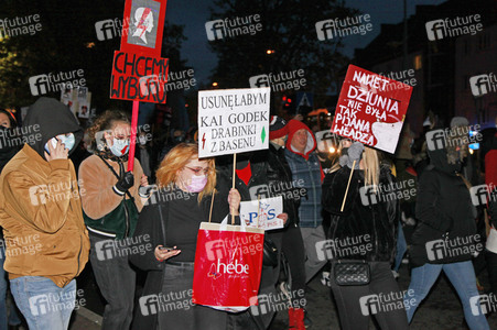 Demonstration gegen das neue Abtreibungsgesetz in Polen in Zgorzelec