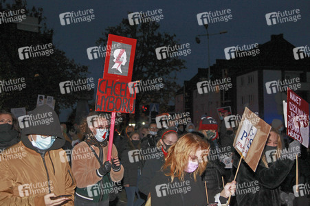 Demonstration gegen das neue Abtreibungsgesetz in Polen in Zgorzelec