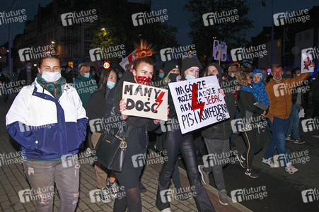 Demonstration gegen das neue Abtreibungsgesetz in Polen in Zgorzelec