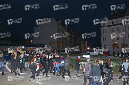 Demonstration gegen das neue Abtreibungsgesetz in Polen in Zgorzelec
