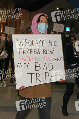 Demonstration gegen das neue Abtreibungsgesetz in Polen in Zgorzelec