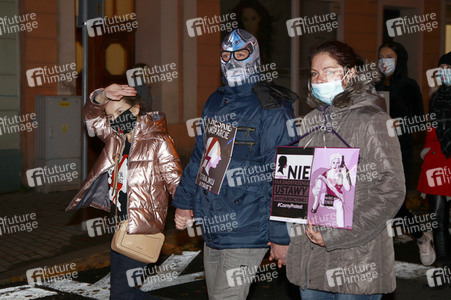 Demonstration gegen das neue Abtreibungsgesetz in Polen in Zgorzelec