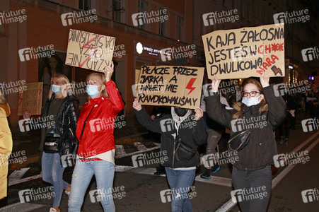 Demonstration gegen das neue Abtreibungsgesetz in Polen in Zgorzelec