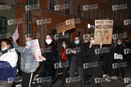 Demonstration gegen das neue Abtreibungsgesetz in Polen in Zgorzelec