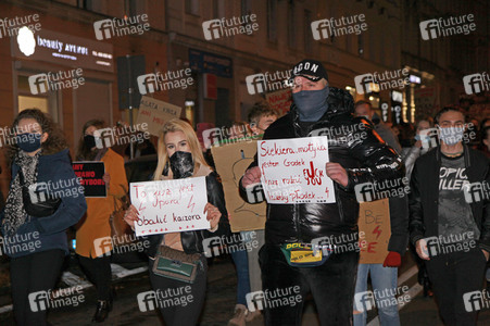 Demonstration gegen das neue Abtreibungsgesetz in Polen in Zgorzelec