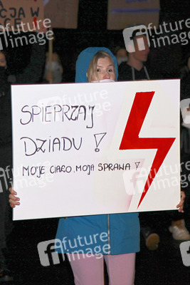 Demonstration gegen das neue Abtreibungsgesetz in Polen in Zgorzelec