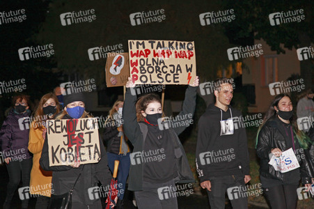 Demonstration gegen das neue Abtreibungsgesetz in Polen in Zgorzelec