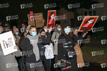 Demonstration gegen das neue Abtreibungsgesetz in Polen in Zgorzelec