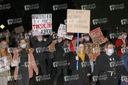 Demonstration gegen das neue Abtreibungsgesetz in Polen in Zgorzelec