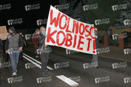 Demonstration gegen das neue Abtreibungsgesetz in Polen in Zgorzelec