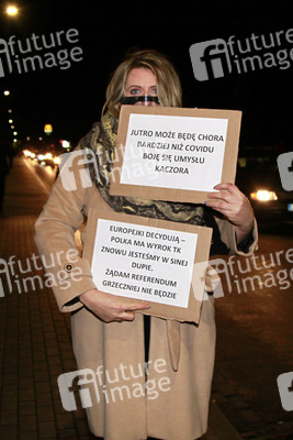 Demonstration gegen das neue Abtreibungsgesetz in Polen in Zgorzelec