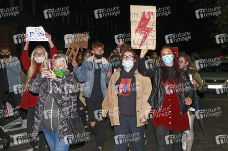 Demonstration gegen das neue Abtreibungsgesetz in Polen in Zgorzelec