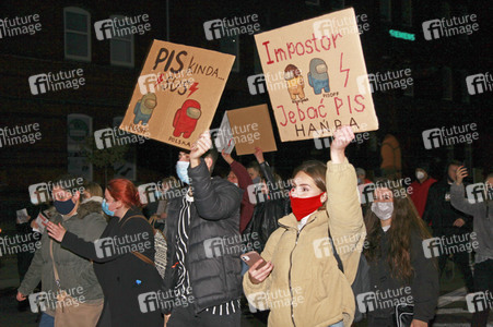 Demonstration gegen das neue Abtreibungsgesetz in Polen in Zgorzelec