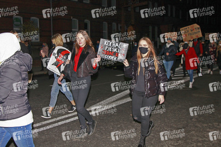 Demonstration gegen das neue Abtreibungsgesetz in Polen in Zgorzelec