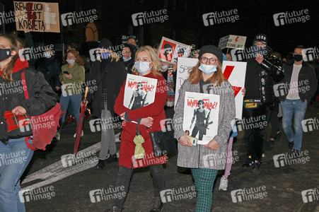 Demonstration gegen das neue Abtreibungsgesetz in Polen in Zgorzelec