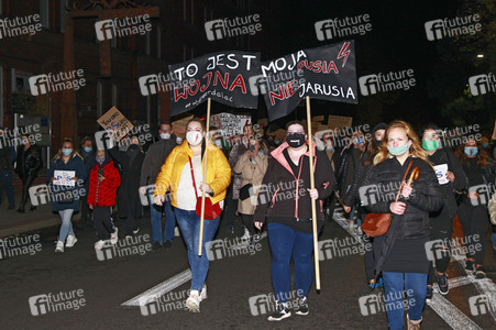 Demonstration gegen das neue Abtreibungsgesetz in Polen in Zgorzelec