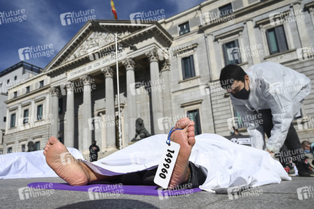 Klimaprotest der Umweltschutzbewegung Extinction Rebellion in Madrid