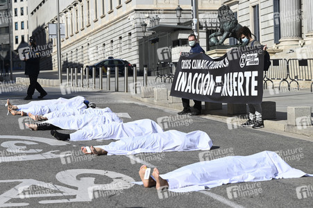 Klimaprotest der Umweltschutzbewegung Extinction Rebellion in Madrid