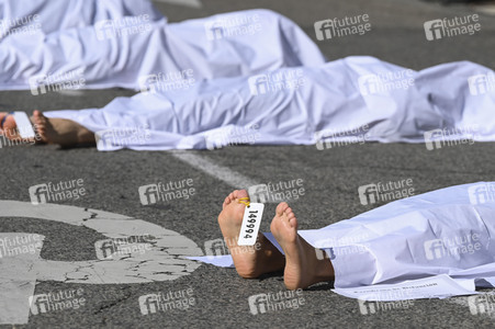 Klimaprotest der Umweltschutzbewegung Extinction Rebellion in Madrid