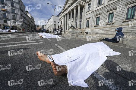 Klimaprotest der Umweltschutzbewegung Extinction Rebellion in Madrid
