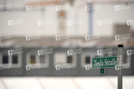 Baustelle der Tesla Gigafactory 4 in Grünheide