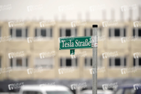 Baustelle der Tesla Gigafactory 4 in Grünheide