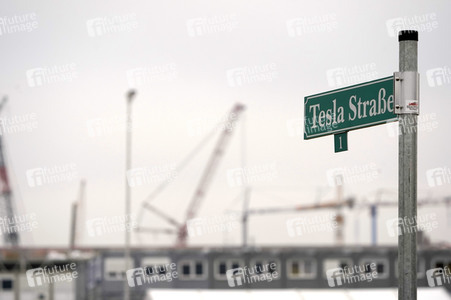 Baustelle der Tesla Gigafactory 4 in Grünheide