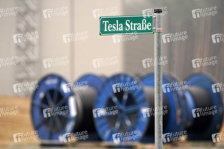 Baustelle der Tesla Gigafactory 4 in Grünheide