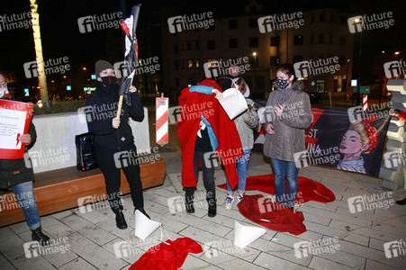 Demonstration gegen das polnische Abtreibungsgesetz in Zgorzelec