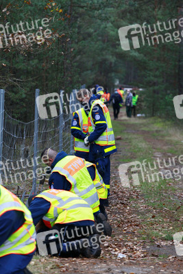 Pressetermin zum Bau eines Zauns zur Eindämmung der Afrikanischen Schweinepest in Krauschwitz
