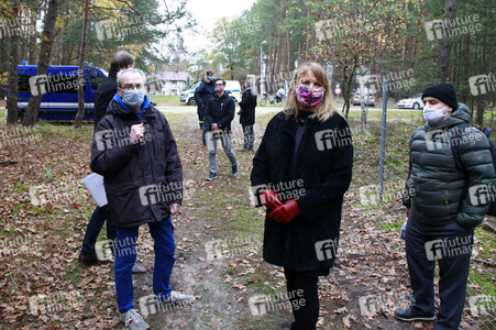 Pressetermin zum Bau eines Zauns zur Eindämmung der Afrikanischen Schweinepest in Krauschwitz