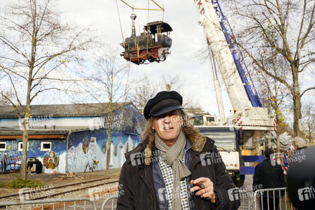 Eintreffen der Lokomotive Emma im Filmpark Babelsberg in Potsdam