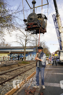 Eintreffen der Lokomotive Emma im Filmpark Babelsberg in Potsdam