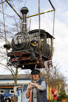 Eintreffen der Lokomotive Emma im Filmpark Babelsberg in Potsdam