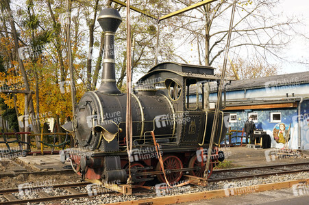 Eintreffen der Lokomotive Emma im Filmpark Babelsberg in Potsdam