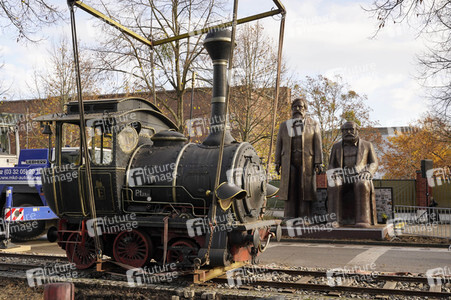 Eintreffen der Lokomotive Emma im Filmpark Babelsberg in Potsdam