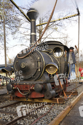 Eintreffen der Lokomotive Emma im Filmpark Babelsberg in Potsdam