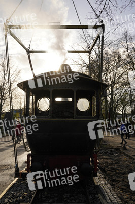 Eintreffen der Lokomotive Emma im Filmpark Babelsberg in Potsdam