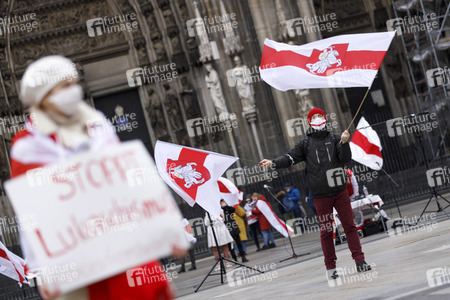 Kundgebung für Demokratie in Belarus in Köln