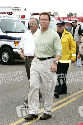 Pressetermin mit Arnold Schwarzenegger zur den Bränden in Malibu