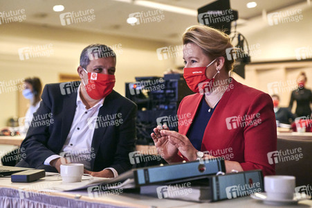 Hybrider Landesparteitag der SPD in Berlin