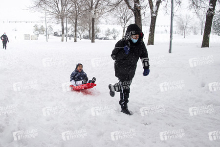 Sturmtief Filomena sorgt für Chaos in der Region Madrid